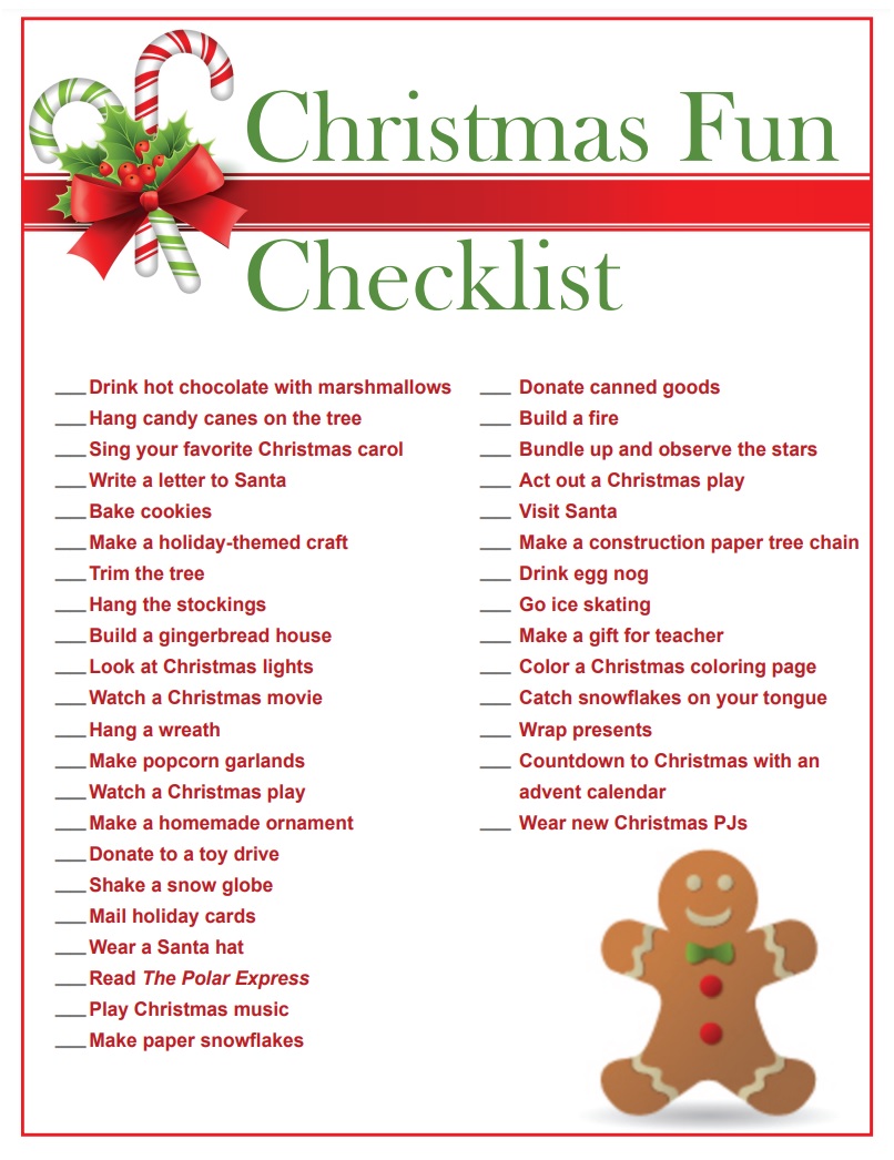 Christmas Checklist Template Free List Templates